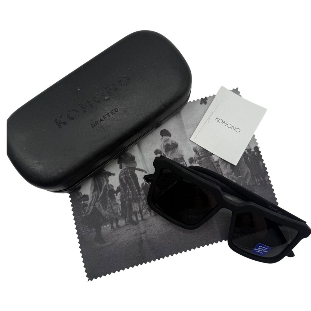 Komono Crafted Sunglasses Unisex OS Black Excellent Carl Zeiss Vision Lenses